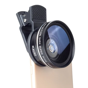 APEXEL обектива на камерата 0.45 X супер широк ъгъл&12.5 X макро мобилен леща 2 в 1 HD обектив телефон за iPhone 6 Samsung xiaomi ОПЛ-0.45 WM