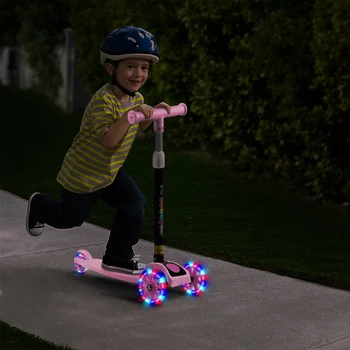 Скутер Kick 3-Wheel Kick Скутер Children Foot Scooters регулируема височина с led подсветка колела детски скейтборд