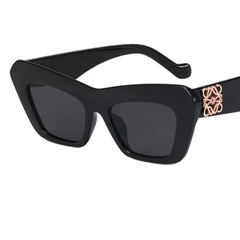 Нова мода правоъгълник слънчеви очила нюанси за жени реколта дизайнерска марка луксозни Котешко око голям frame слънчеви очила, Очила с UV400