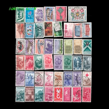 48 бр./лот ранните години на всички различни италиански използвани пощенски марки с пощенска марка за събиране