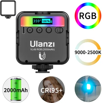 Ulanzi VL49 мини преносим джобен фотографско осветление RGB LED Video Light 2000mAh Vlog Fill Light смартфон DSLR SLR лампи