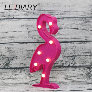 LEDIARY новост животни LED 3D лека нощ Еднорог фламинго елен жираф декорация на детска стая ночники детски играчки АА