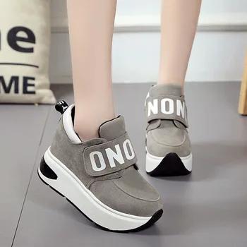 Мода Височина увеличаване на обувки жените плоски обувки на платформа високи маратонки-високо качество Ежедневни обувки сладки женски апартаменти A156