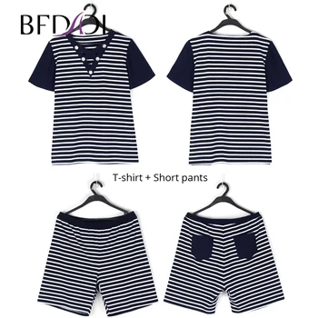 BFDADI мода лента комплект за жени шорти, тениска 2 бр. съоръжения за жени ежедневни дрехи с къс ръкав шорти костюм Z-1903