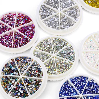 Многоразмерные стъклени кристали за нокти, за нокти художествени орнаменти, кристали аксесоари за окачване на стена на смесен размер на кристал набор от