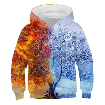 2020 есента и зимата са топли и продажба на продукти на 3D широколистни растения деца hoody облекло hoody момчета и момичета hoody с качулка