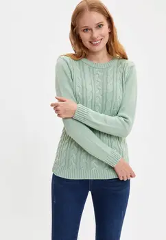 Defacto Winter Woman tricot найлон узорчатый трикотаж жилетка пуловер пуловер приятна ежедневна мода за новия сезон-L1567AZ20WN