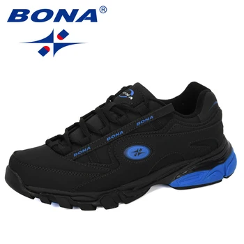 BONA нов популярният екшън кожени маратонки MenTrainers спортни обувки човек Zapatillas Hombre открит маратонки Мъжки обувки