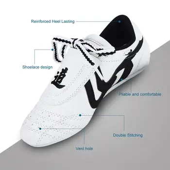 Таекуондо обувки мека подметка Бойни изкуства Обучение маратонки карате, кунг-фу обувки на практика обувки дишащи дамски мъжки спортни обувки
