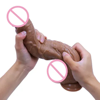 Супер голям мек реалистичен вибратор изкуствен пенис стимулатор на влагалището силна издънка възрастни лесбийски секс играчки за жени
