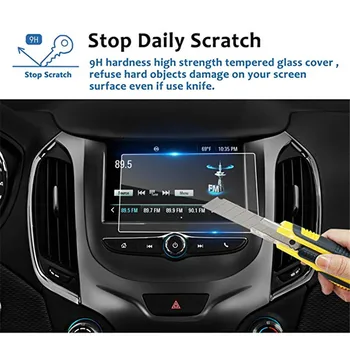 Закалено стъкло навигация информационно-развлекателен център сензорен екран протектор за Chevrolet Cruze 2016-2018 7 инча