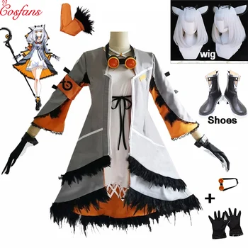 Аниме! Arknights Ptilopsis боен костюм облечи Лолита чудесна униформи cosplay костюм за Хелоуин костюм за жени и перука обувки