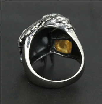 Размер 8~13 мода за мъже жени бижута пръстен 316L бижута от неръждаема стомана нов индийски златен череп колоездач пръстен