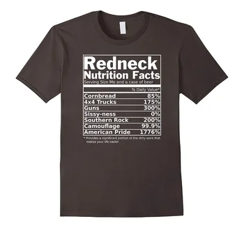 Redneck Nutrition Facts Смешни 2018 New Fashion Brand О-Образно Деколте Oversize Style Tee Тениски Styles Смешни T Shirt