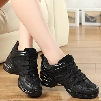 Танцови обувки за жени спортна функция Модерен танц, джаз обувки мека подметка дъх танцови обувки дамски практика маратонки sapato