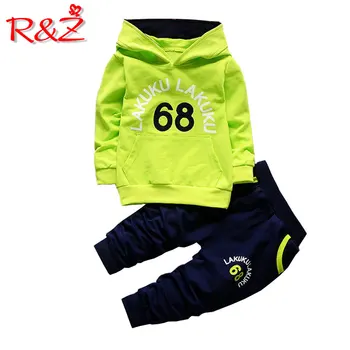 R&Z 2019 пролет и есен нова детски спортен комплект детска модна марка дрехи с качулка тениска и панталони комплект от 2 части