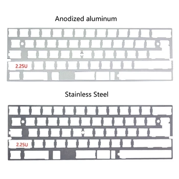 2.25 U ляво промяна плоча от алуминиева сплав 60% DZ60 табела за DIY механична клавиатура плоча от неръждаема стомана GH60