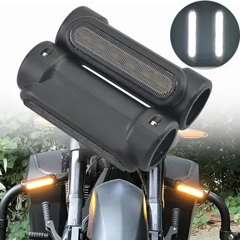 Мотоциклет Metal Highway Crash Bar LED Switchback Light Amber мигач Бял DRL димна леща Harley Touring Cruiser