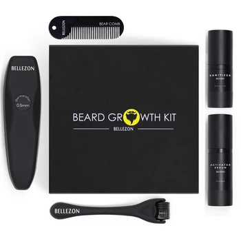 4 бр./компл. Barbe Beard Growth Kit Hair Growth Подобрител Set Beard Growth Essential Oil Лицето Beard Care Set най-добрият подарък за мъже
