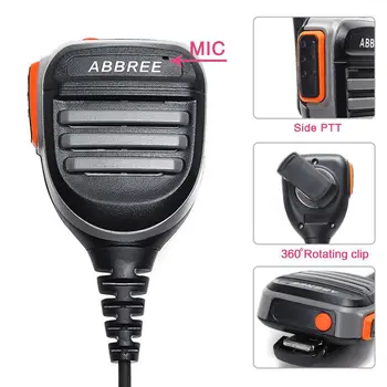 2 елемента Abbree AR-780 водоустойчив ПР раменната говорител микрофон за Kenwood TYT Baofeng Уоки Токи UV-5R UV-82 преносимо радио