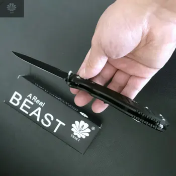 TRSKT Флипер сгъваем нож S35v стоманен нож, 6061-T6 алуминиева дръжка, военен къмпинг инструмент за лов ножове за оцеляване Dropshipping