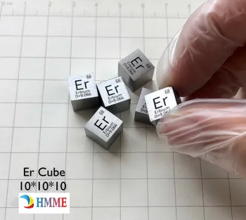 Эрбий Er издълбани елемент от периодичната таблица куб 10мм 99,9%