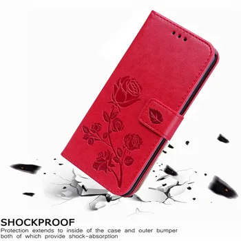 Луксозен кожен флип книга стил калъф за Xiaomi Mi 4 / Mi 4W 4C 4И розата е цветето на портфейла на щанда на притежателя на картата калъф чанта за телефон