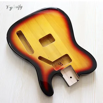 Топола дърво електрически TL китара тялото sunburst цвят на китарните партии музикален инструмент индивидуални картини китара багажника