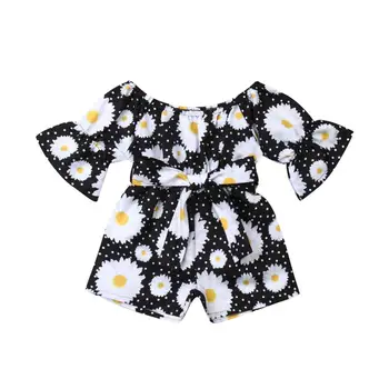 Pudcoco 0-5T Princess Baby Girl цветен принт гащеризон с дълъг ръкав жилетка Sunsuit комплект празнична детски дрехи