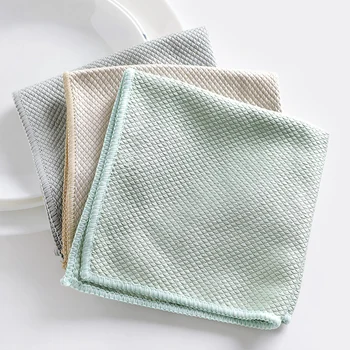 3шт многоцелеви анти-мазни ястие влакна кърпа перална купа кърпа кухня чистящая плат, кърпи за парцали кухненски кърпи случаен цвят
