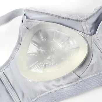 Силиконови гърди + комплект сутиен задната страна на дълбока вдлъбната mastectomy прозрачни фалшиви лигавицата на гърдите изкуствен триъгълник фалшиви гърди D30