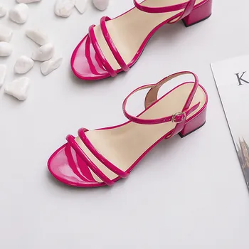 MoonMeek 2020 top quality Дамски сандали кратки обтегач квадратни токчета ежедневни обувки удобна мода летни сандали жена