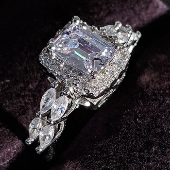 2020 нова луксозна принцеса 925 сребро годежен пръстен за жени Дама юбилейна подарък бижута на едро moonso R5471