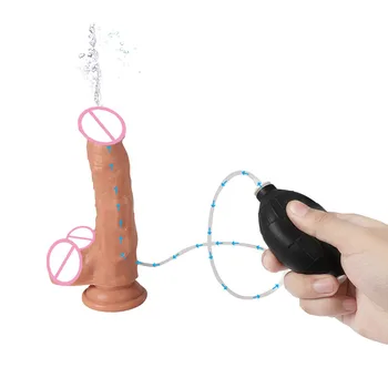 24*4.2 CM Water Spray Dildo реалистичен пенис имитира еякулация с вендузата изкуствен вибратор от секс играчки за жени мастурбатор