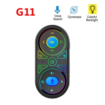 MOOL G11 Flying Mouse Voice Remote Control цветни светлини за X96 H96 Android