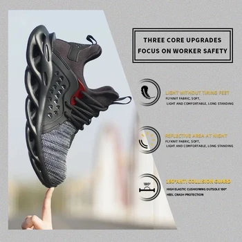 Dropshipping Lightweigh Steel Toe Cap Men Safety Shoes Work Sneakers Women Ботуши Plus Size 36-48 Дишаща Outdoor XPUHGM Brand