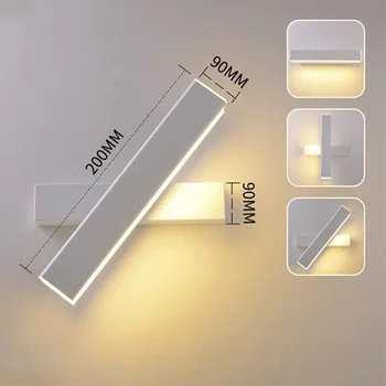 Nordic творчески стенни осветителни тела, LED нощни 350 градуса свободно въртяща се светлина прост модерна спалня преминаване спалня нощни монтиран на стената лампа