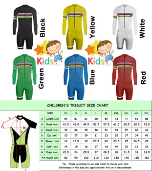 6 цвята, детска велосипедна облекло Trisuit for Kids Триатлон Bike Костюм под наем костюм с дълъг ръкав Триатлон Skinsuit велосипеден костюм