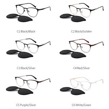 KANSEPT 2 в 1 Магнит поляризирана клип на рамки за очила жени метал оптична късогледство рецептурная рамки за очила за жени DP33104