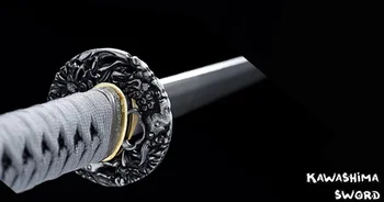 Ръчно изработени японски нинджа меч Катана изградена стоманена директен blade-черно гранули цвят на труд-острота за рязане-41