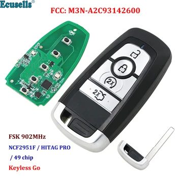 4 бутона Smart Remote Key 902MHZ за Ford Edge Fusion 2017 2018 Expedition Explorer 2018 2019 FCC ID: M3N-A2C93142600