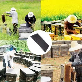 2 елемента пчеларство инструмент пчелен кошер гнездо 75% восък, пчелен восък хапчета 42,5 см * 21 см * 0,3 см златото на пчелните пити материал