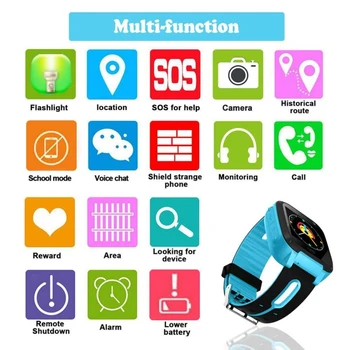 Детски умен часовник GPS Tracker Micro SIM Card Покана Child Camera Anti-lost Position Alarm Smart Watch for Baby Boy Girl Gift