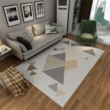 Всекидневна с разтегателен диван масичка за кафе килим спалня геометричен модел на потребителска прост модерен тънък килим скандинавски стил моющийся
