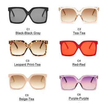 Класическа самоличността на голяма рамки слънчеви очила квадратен нюанс на бежово наклон очила за мъже и жени с ретро диви очила