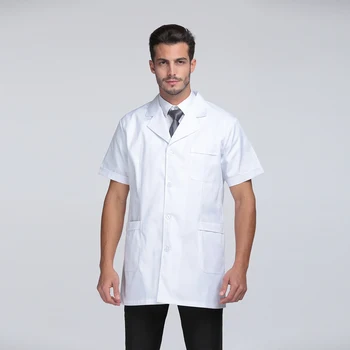 Спа униформи от бял лабораторен халат памук тънък работно облекло униформи салон за красота работно облекло 2020 нов унисекс лабораторен халат здравеопазване лабораторен халат