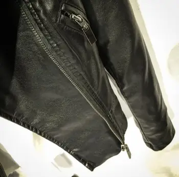 Изкуствена кожа PU Мотоциклетът кожено яке дамски Есен нова мода яке розово черно яке с цип на яке 2019 ново палто