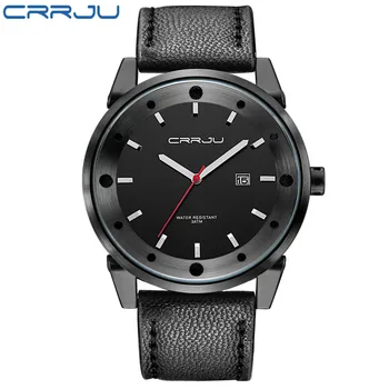 Нови мъжки часовници най-добрата марка CRRJU луксозни Мъжки кварцови часовници, ежедневни, спортни, военни часовници мъжки кожени часовници Relogio Masculino
