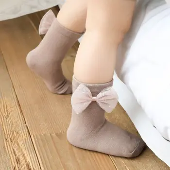 5 двойки/лот Baby Girl чорапи малко дете Baby лук памук окото чорапи дишащи новородено бебе Baby Girls есен зима чорапи
