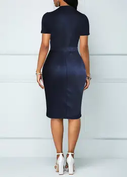 Нов прием на жени Джинсовое обличам Секси Slim Stretch Jeans Dress мода лято с къс ръкав Bodycon Dress Office Дамски дрехи